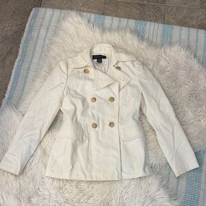 Banana Republic Cream Double-Breasted Pea Coat